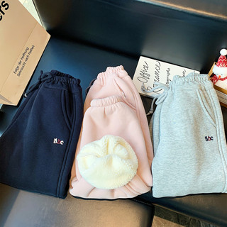 儿童加绒运动裤2025冬季新款男女童一体绒加厚保暖休闲中大童卫裤