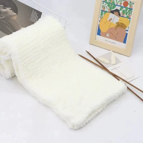 Шарф, плетеное полотенце ручной работы, коралловый набор материалов, с медвежатами, «сделай сам», делается под заказ