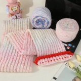 Радужный шерстяной шарф ручной работы, плетеный свитер, набор материалов, «сделай сам»