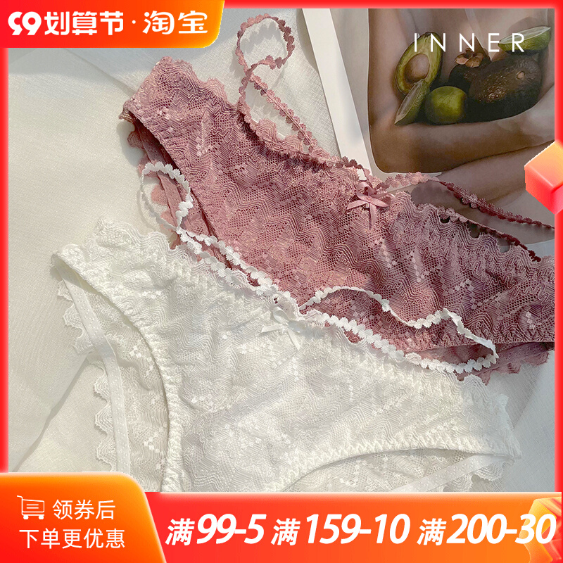 Bowknot panties lace edge low waist girl modal fabric pure desire briefs sexy sweet summer breathable