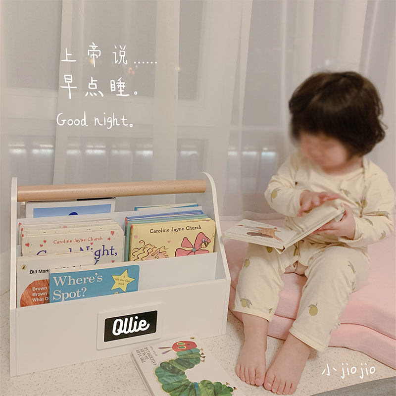 Children's Bookshelf Picture Book Rack Mobile Desk Cabinet Bay Window Table Top Shelf Wooden Hand-held Divider Storage Rack