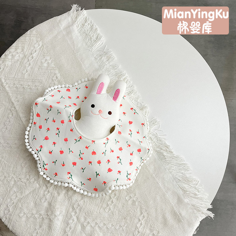 Cotton Baby Cucins Nordic Wind Baby surrounded by pure cotton female baby Saliva Towel Princess summer thin Purse Hood