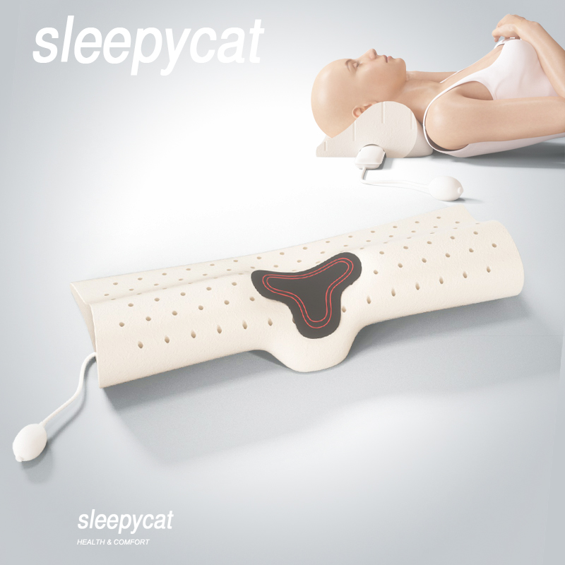 Thailand Latex cylindrical cervical pillow round traction pillow special for sleeping natural long round candy pillow