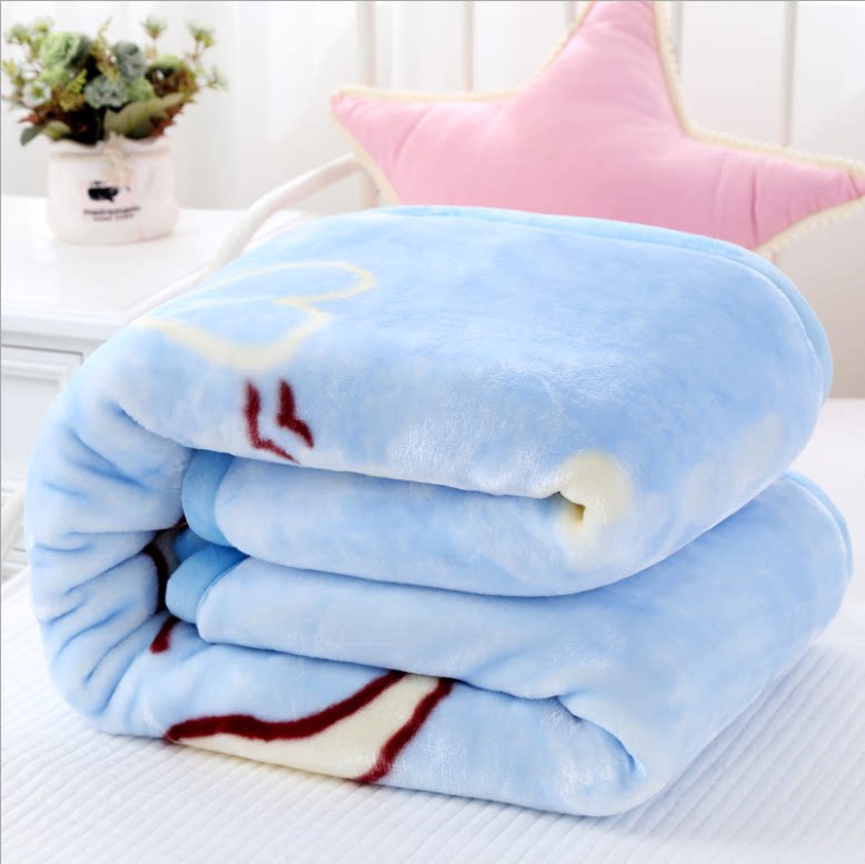 Baby Blanket Double Layer Thickened Autumn Winter Baby Clouds Blanket Children Kindergarten Afternoon Nap Small Quilt Coral Suede Blanket Blanket