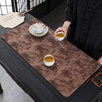 Xiangyunsha tea banquet table flag Zen retro double-sided dry foam mat new Chinese style waterproof long tea table fabric