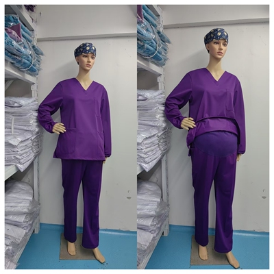 Elastic Belly-Supporting Pants for Nurses, Maternity Pants, Operating Room Surgical Gowns, Medical Scrub Suits, Women's Short-Sleeve Quick-Dry Doctor's — 5
