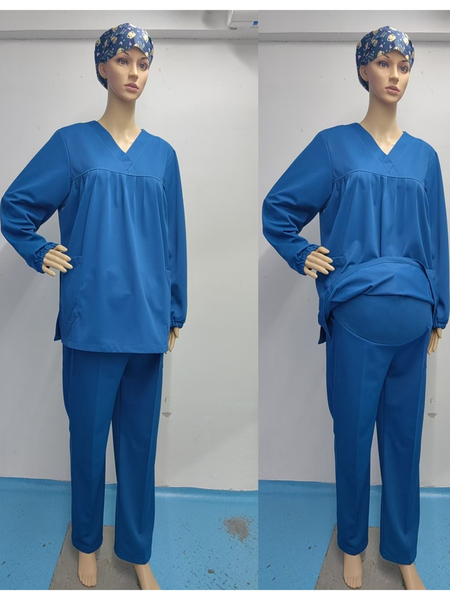 Elastic Belly-Supporting Pants for Nurses, Maternity Pants, Operating Room Surgical Gowns, Medical Scrub Suits, Women's Short-Sleeve Quick-Dry Doctor's — 5