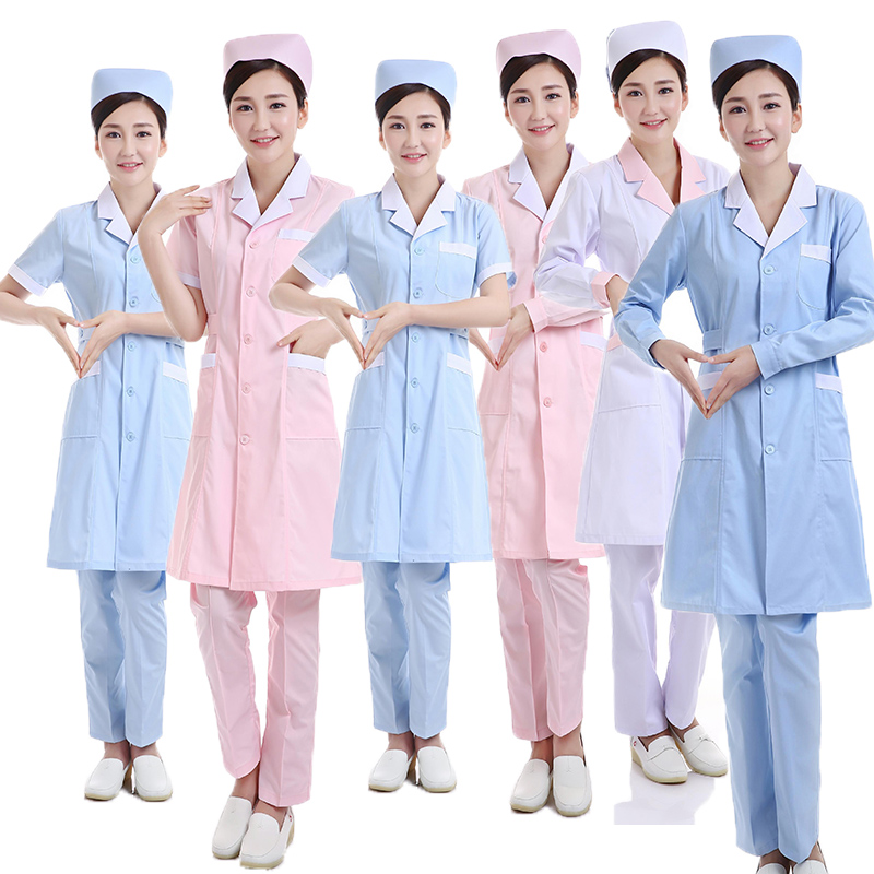 Beauty salon pharmacy oral work clothes female white coat short-sleeved female nurse clothes doctor clothes tattoo artist winter long sleeves