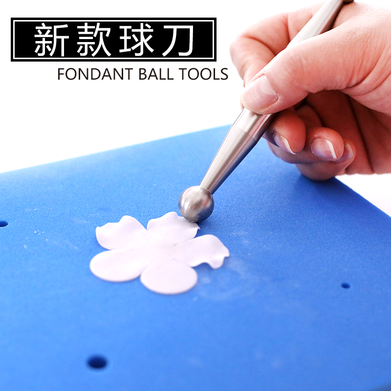 Turning sugar shaping tool turned sugar stainless steel engraving knife ball knife Flower Stick Flower Man Puppet Shaping Tool