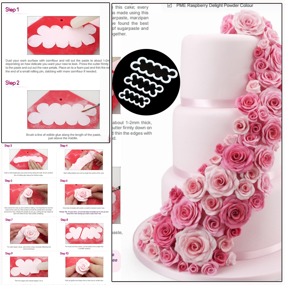 Integrated forming small CUHK roses Roseover Candy Die Cut die Biscuit Die Cake Styling Tool Color Random