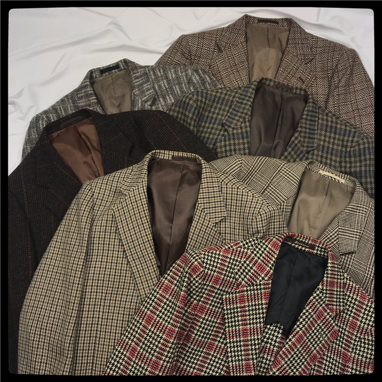 Vintage Suit Japanese-Made 80S-90S Retro Style Tweed Dandy Style Winter Blazer for Men and Women