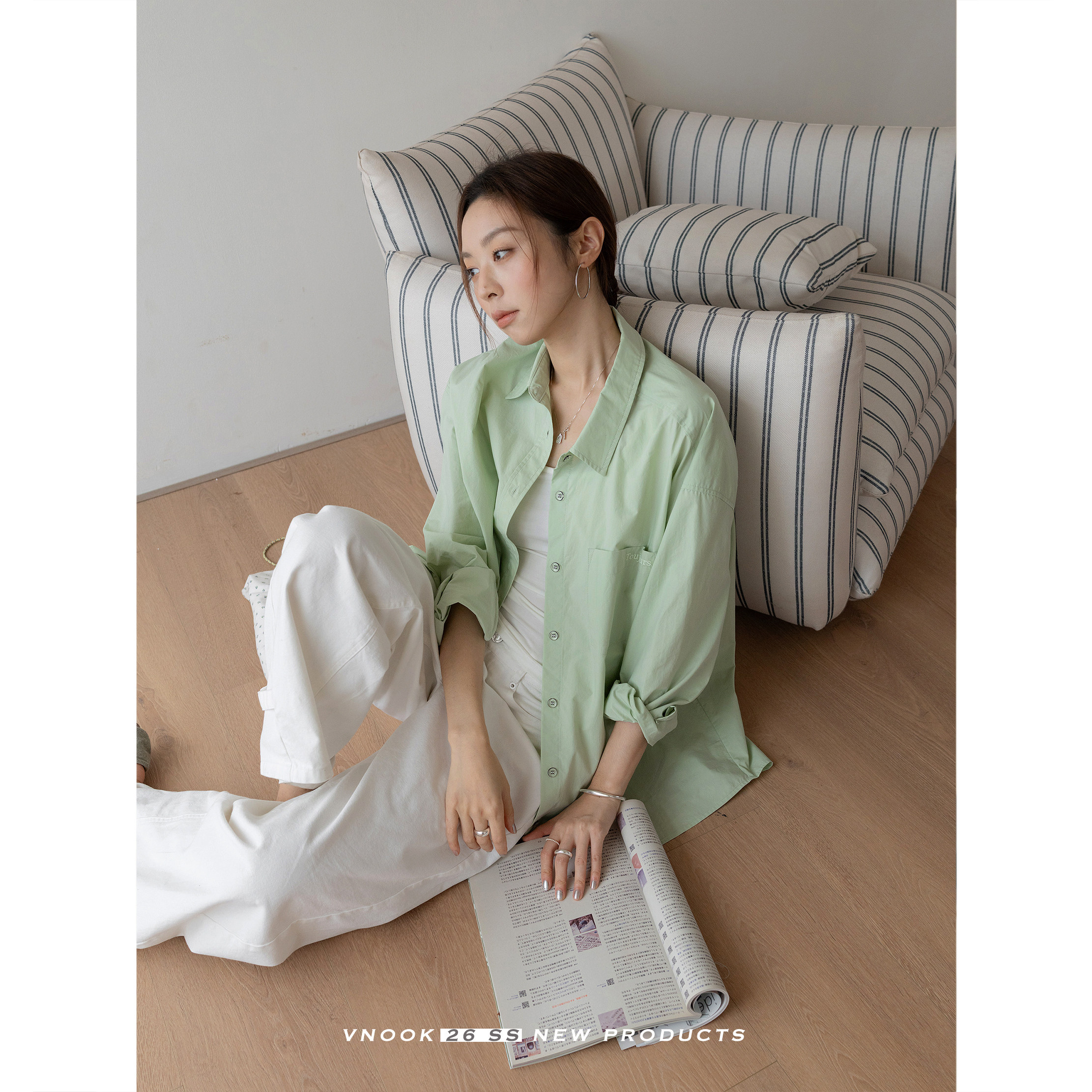 VNOOK женские джинсы прямого кроя со средней посадкой, весна-лето 2026, стройнящие свободные повседневные брюки