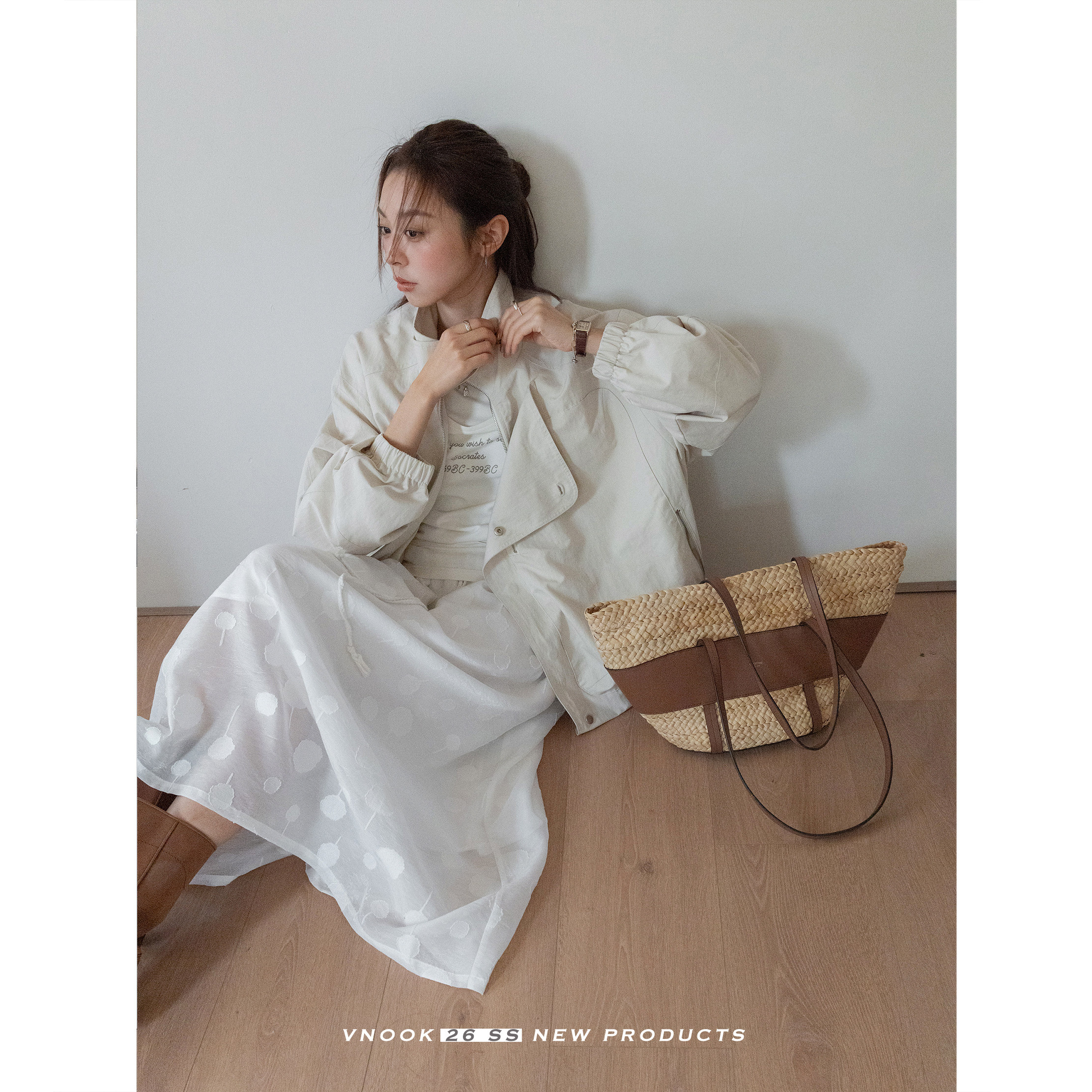 VNOOK женская длинная А-силуэтная юбка с объемным жаккардом на резинке 2026 весенняя новинка свободного покроя повседневная