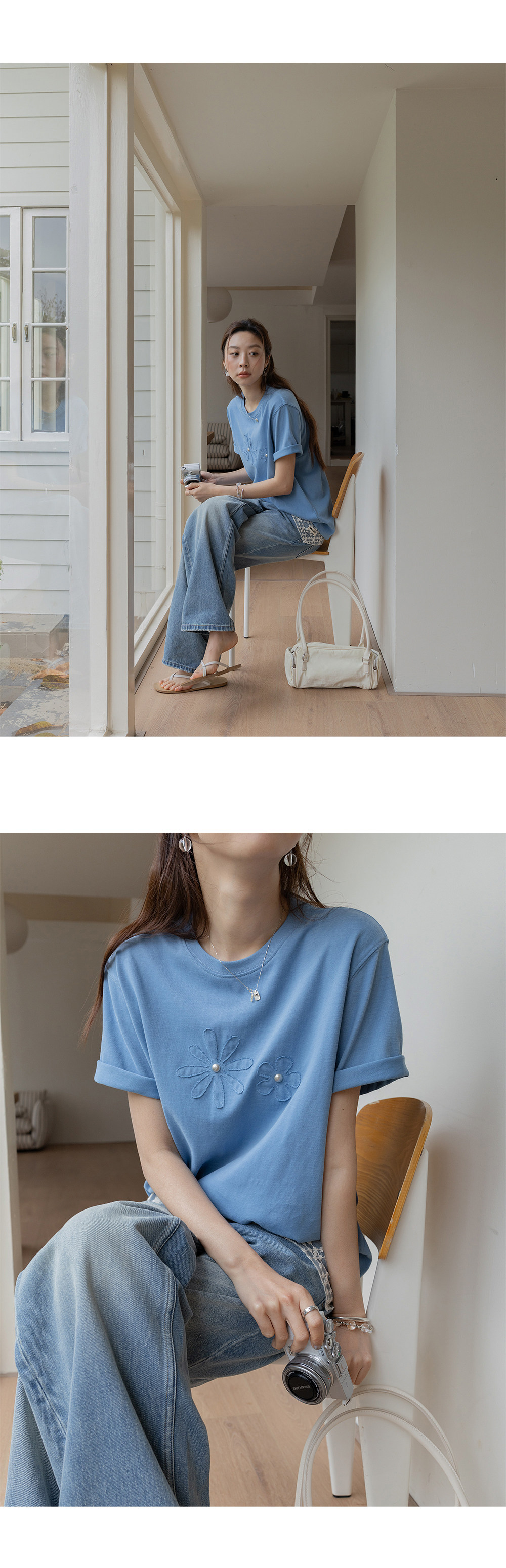 VNOOK женская футболка с круглым вырезом и аппликацией с вышивкой, новинка весна-лето 2026, трикотажная хлопковая свободная повседневная однотонная блузка с коротким рукавом