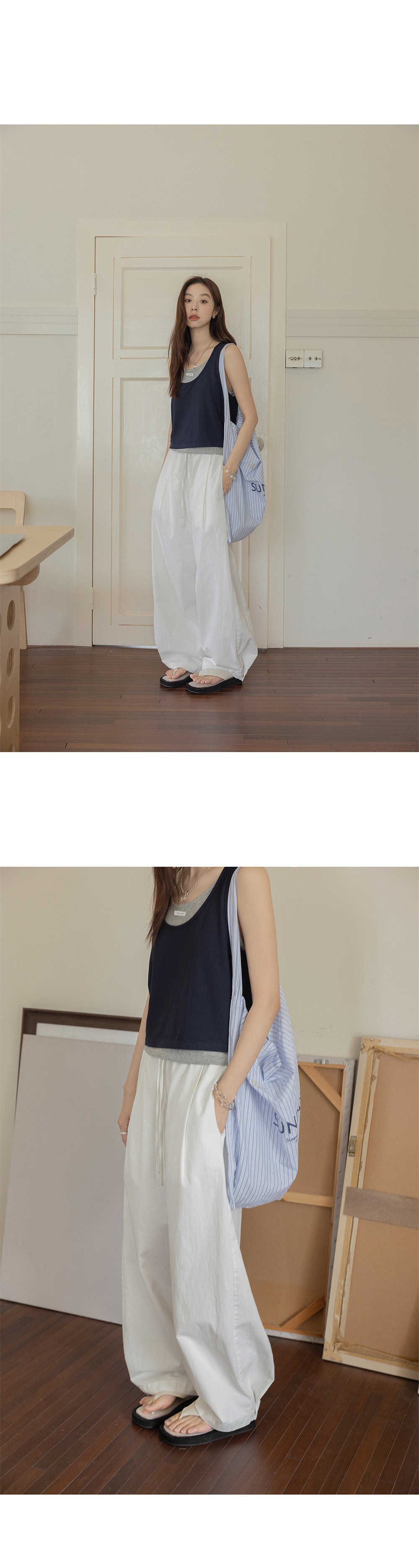 VNOOK женская майка на бретельях с U-образным вырезом и контрастной отделкой, легкая тонкая безрукавная футболка, комплект из двух предметов для летнего сезона