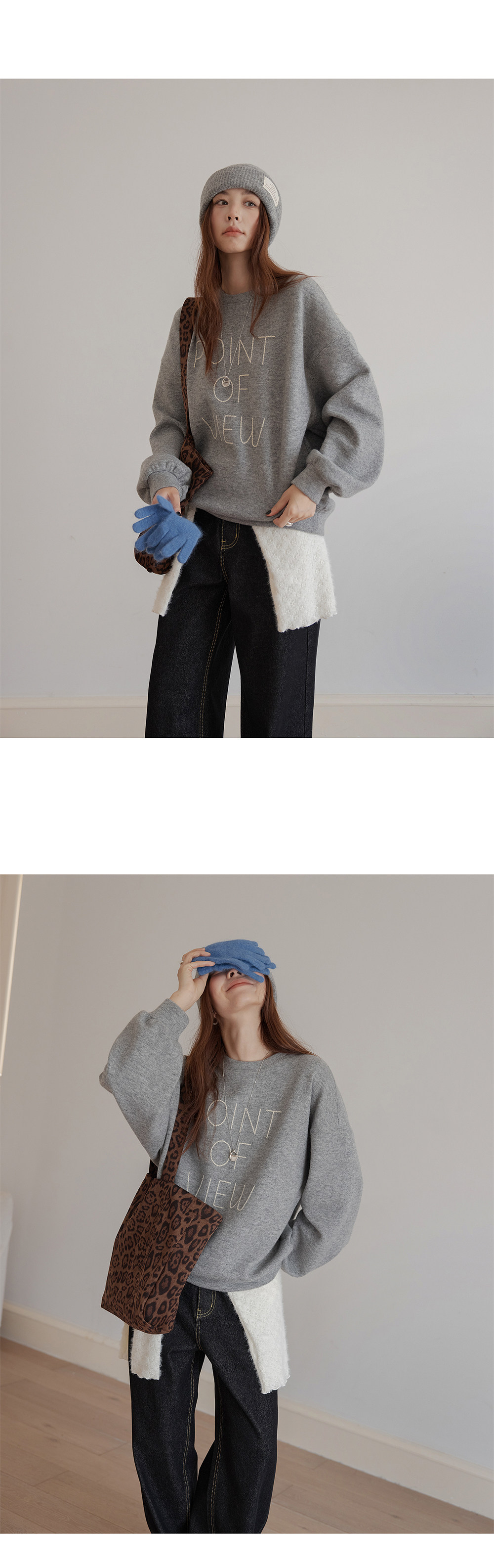 VNOOK толстовка с контрастной вышивкой букв женская зимняя утепленная свободная корейский стиль с капюшоном