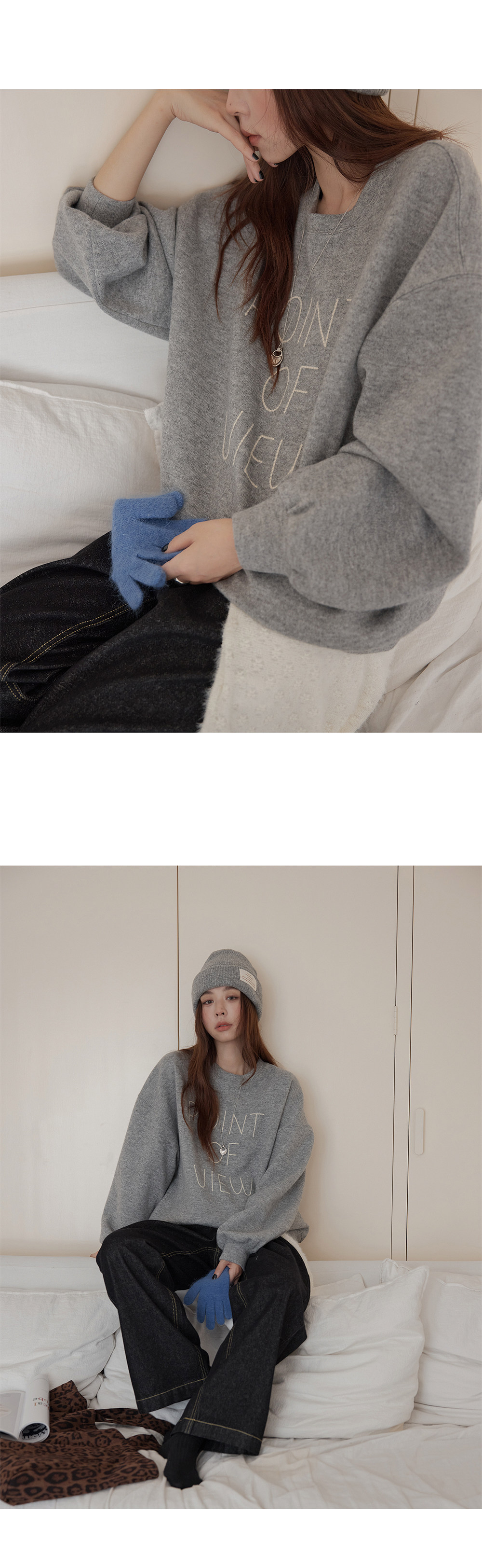 VNOOK толстовка с контрастной вышивкой букв женская зимняя утепленная свободная корейский стиль с капюшоном