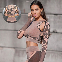 Seamless Yoga Suit Long Sleeve Tops Gym Pants Seamless Long Sleeve Yoga Suit