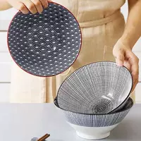 [北欧日式陶瓷拉面碗家用大号汤碗海碗碗单个斗笠碗泡面碗大碗商用]