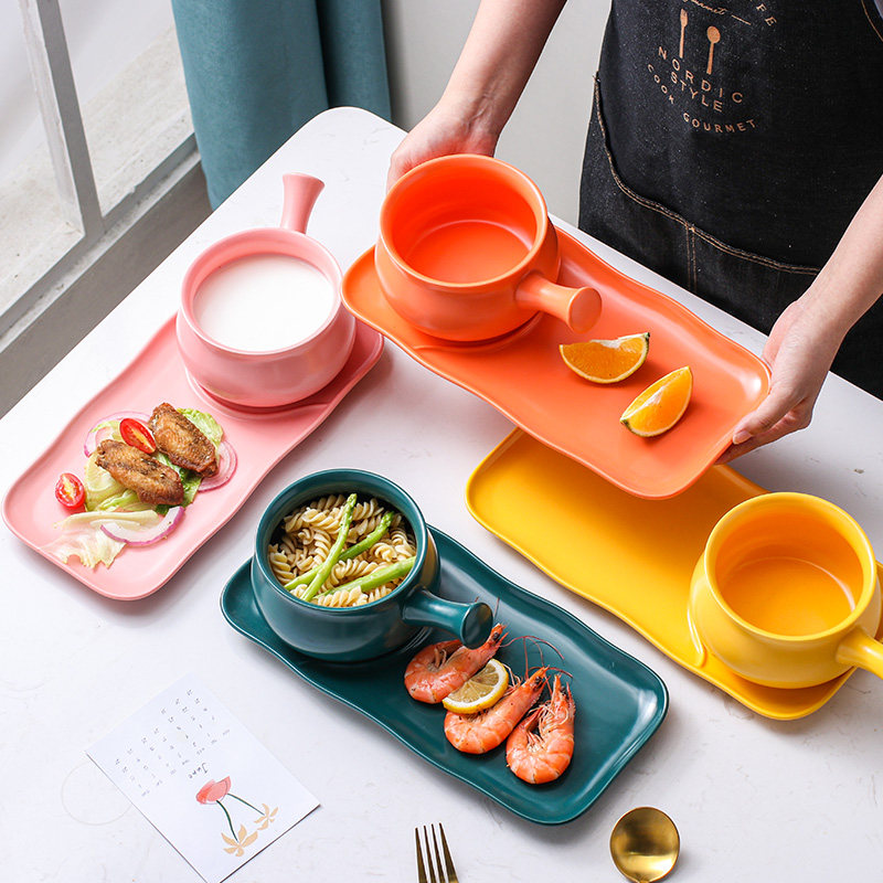 Nordic cutlery One food for breakfast suit Single bowl Dish Suit Combined Breakfast Bowl set of children Dishes Home