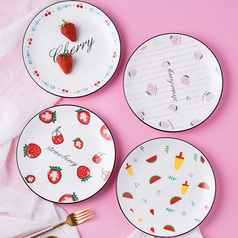 Nordic Dishes Ceramics Home Cute Ins Nets Red Days Style Cutlery Fruit Plates Creative Western Buffalo Sauces