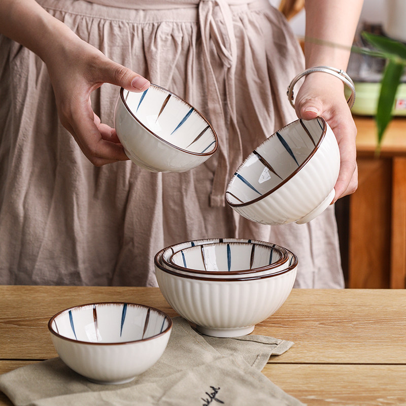 4 Fashion Day Style Bowls Home Suit Creative Personality Eat Bowl ceramic Small Number of Soup Bowls Single Rice Bowl brief