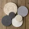 Peninsula porcelain Japanese gray household dining room handmade cotton thread woven thick insulation mat Placemat Tea mat Pot mat coaster