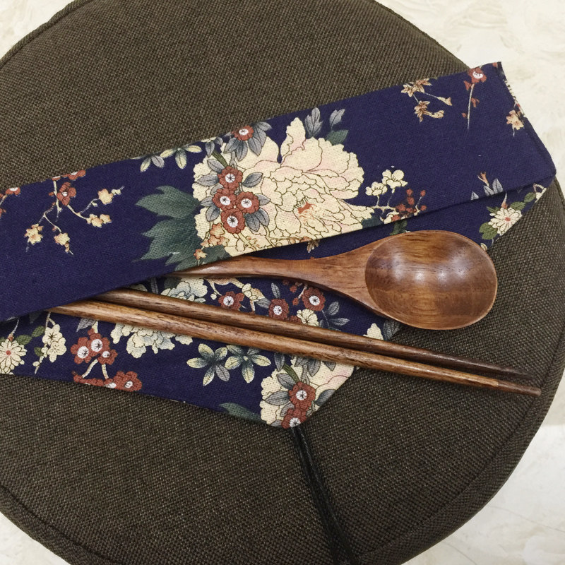 Day style and wind chopsticks spoon suit collection bag creative home portable cutlery bag chopsticks spoon fork sleeve