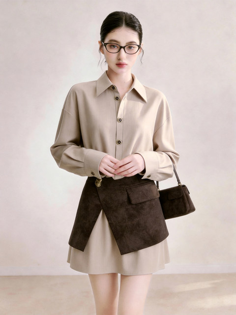 High-End Unique and Beautiful Dress with a Turn-Down Collar and Cinched Waist, Shirt-Style Dress for Commuting, 2026 Summer Dress with a Premium Texture