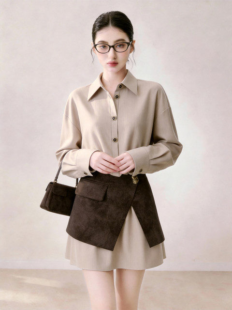 High-End Unique and Beautiful Dress with a Turn-Down Collar and Cinched Waist, Shirt-Style Dress for Commuting, 2026 Summer Dress with a Premium Texture