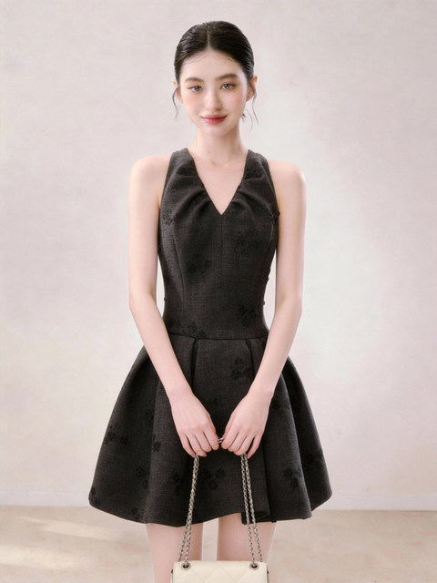 High-End, Elegant, Classy V-Neck Sleeveless Dress, Stylish Hepburn Style, Unique and Beautiful Dress for Summer 2026