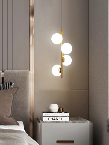 Atmospheric Master Bedroom Long Pendant Light, Bedroom Background Wall, Dressing Table Multi-Head Light, Room Decoration, Bedside Small Pendant Light