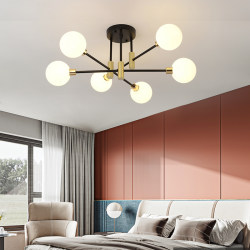 Nordic Bedroom Ceiling Chandelier, Simple Modern Light Luxury, Trendy Glass Main and Secondary Bedroom Lamp, 2026 New Model Room Light
