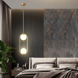 2026 Trending Bedside Pendant Light, Popular High-End Background Wall Light, Luxury Long-Line Room Single/Double Head Bedside Pendant Lamp