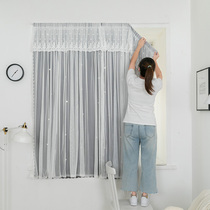 Curtain non-perforated installation Velcro adhesive self-adhesive blackout rental simple bedroom window 2019 new cloth