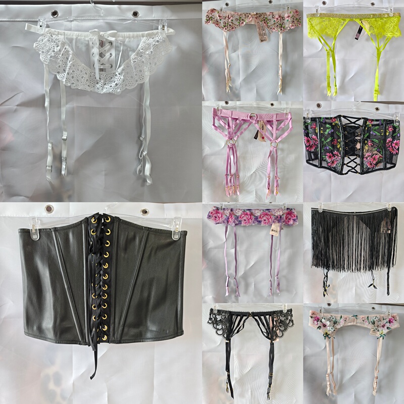 Clearance Victoria's Secret Girdle Collection with Straps, Embroidery, Leopard Print, Lace, Bow, and Garter Belt
