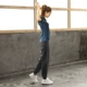 Fat mm quần áo chạy bộ 200 kg quần áo thể dục kích thước lớn nữ màu đen kéo dài tập yoga đào tạo quần áo yoga Châu Âu và Hoa Kỳ phụ trợ