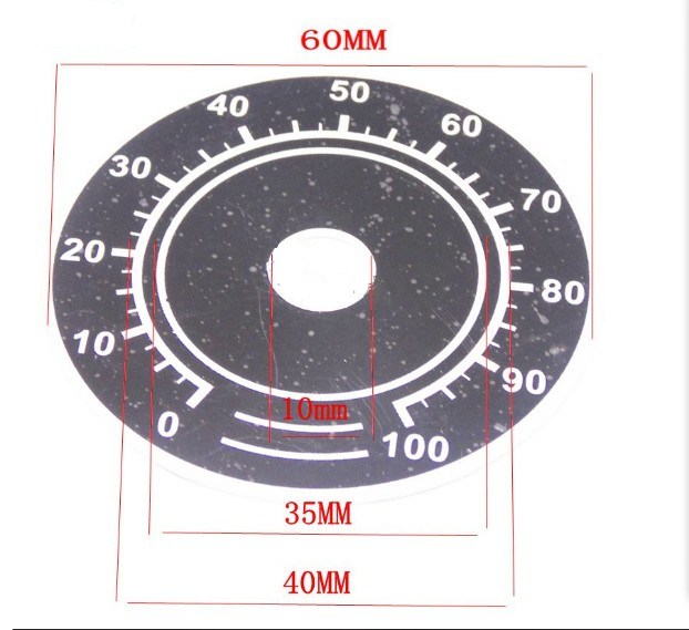 Potential meter scale sheet disc 0-100 outer diameter 60MM scale sheet dial