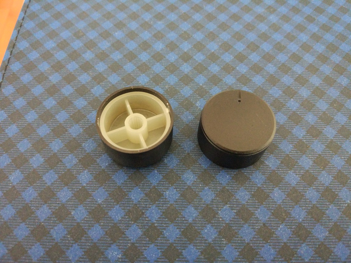 Plastic frosted knob cap potentiometer inner diameter 6mm outer diameter 30 26 black spot