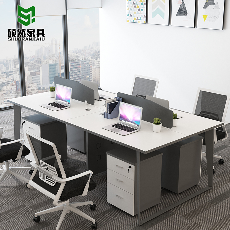 Staff desk is simple modern four - person staff table 2 4 6 - person computer tables and chairs combination work