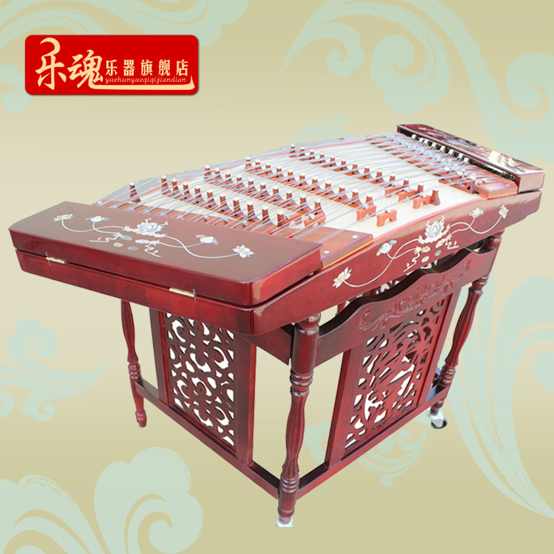 Factory direct mahogany shellfish carving Yangqin 402 Yangqin professional playing Lotus shell carving instrument to send accessories