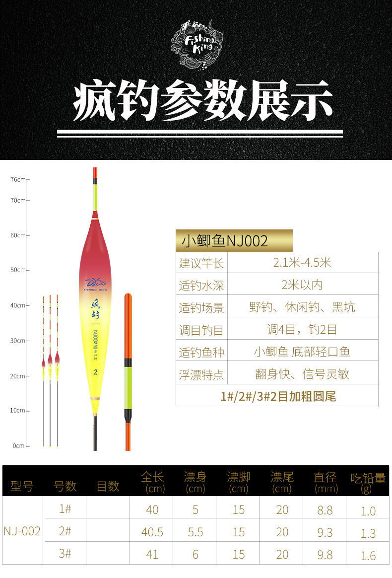 钓鱼王加粗醒目垂钓鲫鱼漂纳米鱼漂