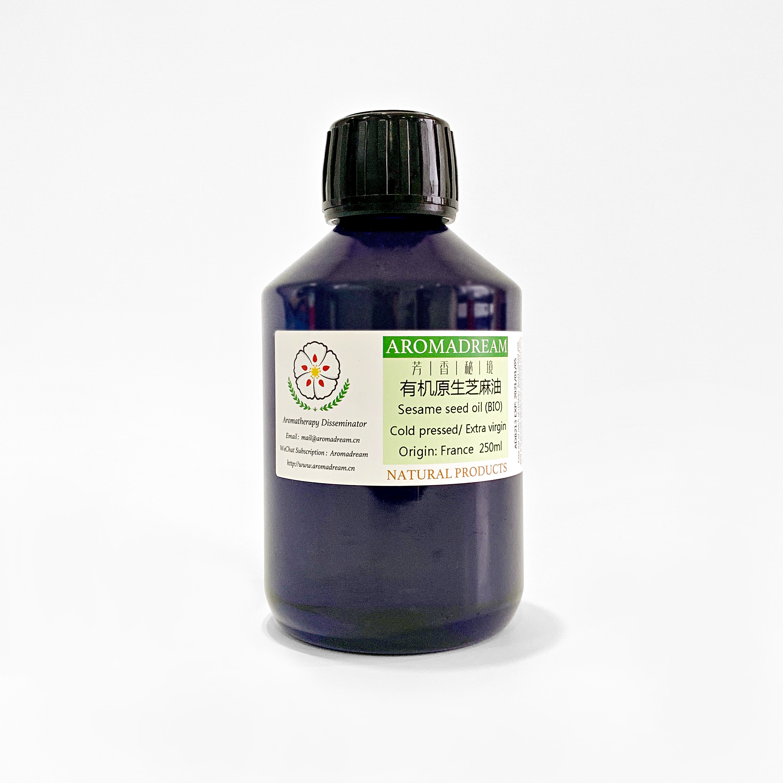 Organic Sesame Oil 250ml French Aromatherapy Grade Mouthwash oil plucking purified ADB213) Aromatic Secret