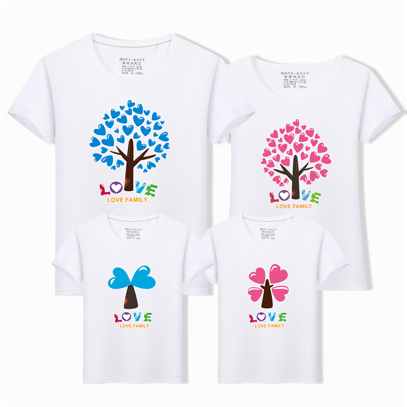 Gia đình mới 2018 vừa vặn với mùa hè một gia đình ba bốn áo thun cotton ngắn tay mẹ và con gái gia đình mặc một nửa tay áo phục vụ lớp quần legging bé gái