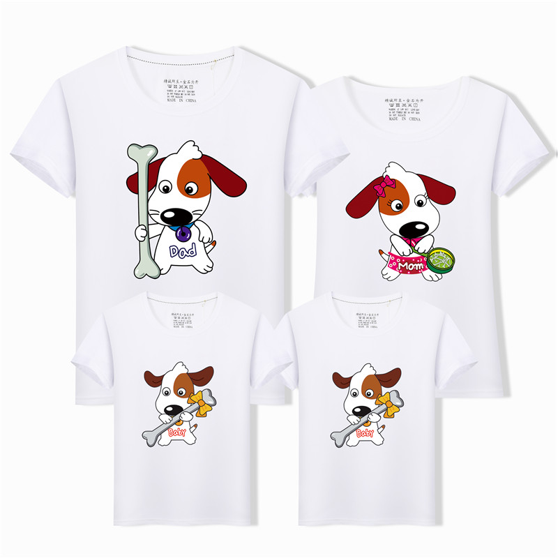 Năm con chó Gói gia đình Mùa hè 2018 Gói gia đình mới bộ pijama cho nhà 4 người