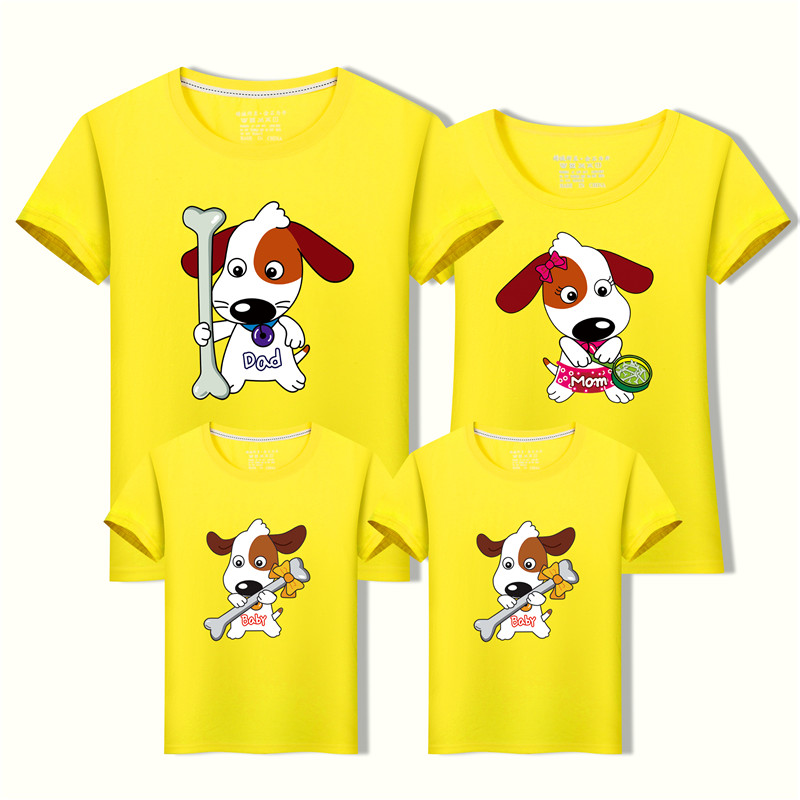 Năm con chó Gói gia đình Mùa hè 2018 Gói gia đình mới bộ pijama cho nhà 4 người