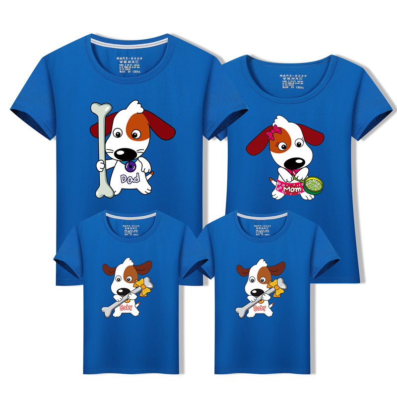 Năm con chó Gói gia đình Mùa hè 2018 Gói gia đình mới bộ pijama cho nhà 4 người