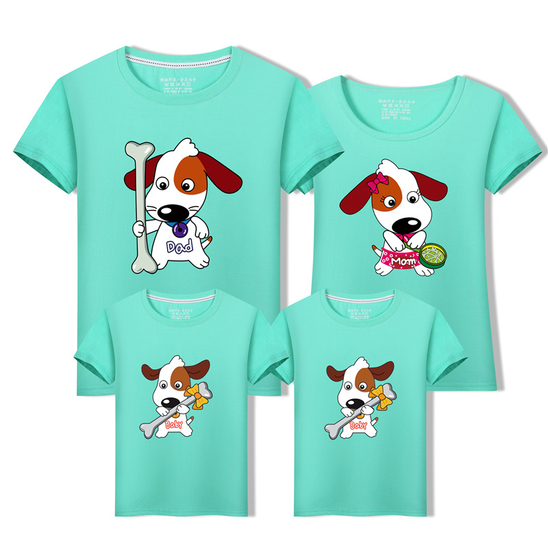 Năm con chó Gói gia đình Mùa hè 2018 Gói gia đình mới bộ pijama cho nhà 4 người