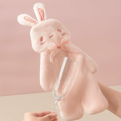 Милый коралловый детский кролик, мультяшное полотенце, хорошо впитывает воду