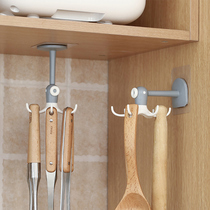Kitchen Swivel Hook Free From Nail Punching Six Claws Small Octopus Stickup Wall Powerful Multifunction No marks 360-degree Sticky Hook